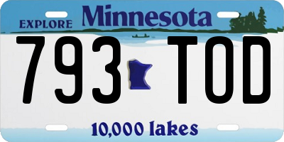 MN license plate 793TOD