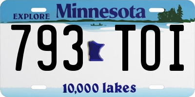 MN license plate 793TOI