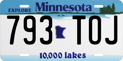 MN license plate 793TOJ