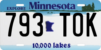 MN license plate 793TOK