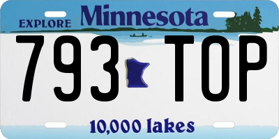 MN license plate 793TOP