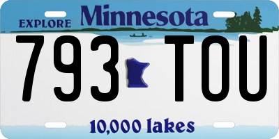MN license plate 793TOU