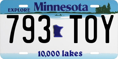 MN license plate 793TOY