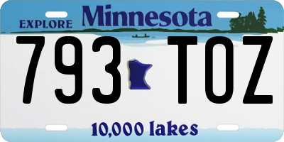 MN license plate 793TOZ