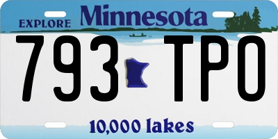 MN license plate 793TPO