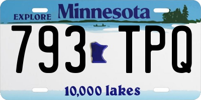 MN license plate 793TPQ