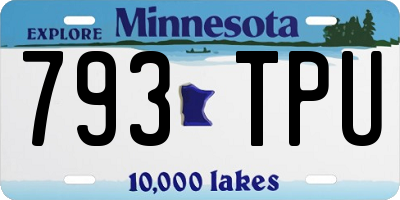 MN license plate 793TPU