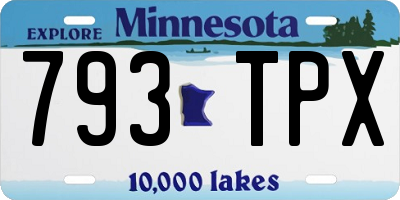 MN license plate 793TPX