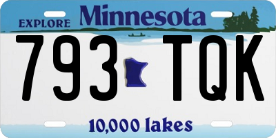 MN license plate 793TQK