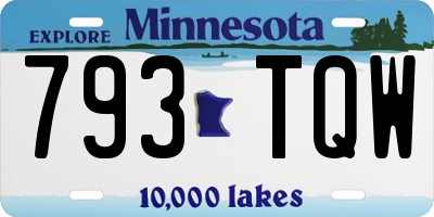 MN license plate 793TQW