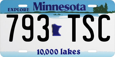 MN license plate 793TSC