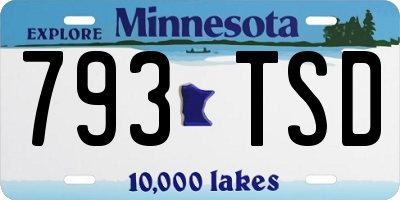 MN license plate 793TSD