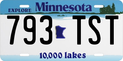 MN license plate 793TST