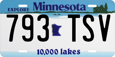 MN license plate 793TSV