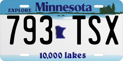 MN license plate 793TSX