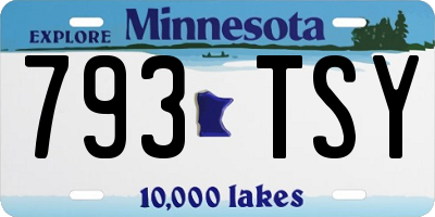 MN license plate 793TSY