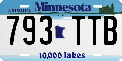 MN license plate 793TTB