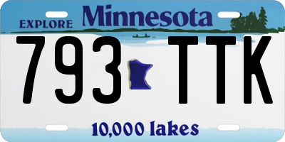 MN license plate 793TTK