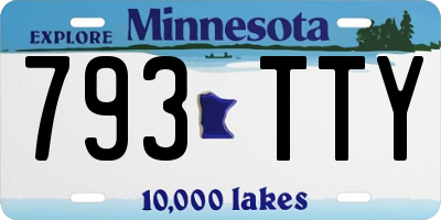 MN license plate 793TTY