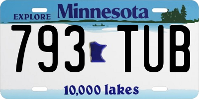 MN license plate 793TUB