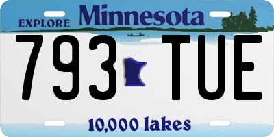 MN license plate 793TUE