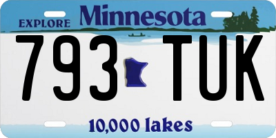 MN license plate 793TUK
