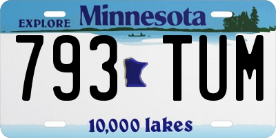 MN license plate 793TUM