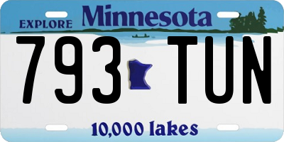 MN license plate 793TUN