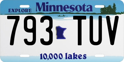 MN license plate 793TUV