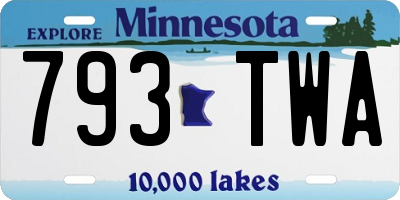MN license plate 793TWA