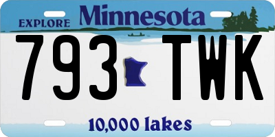 MN license plate 793TWK