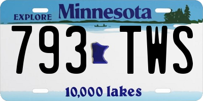 MN license plate 793TWS