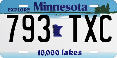 MN license plate 793TXC