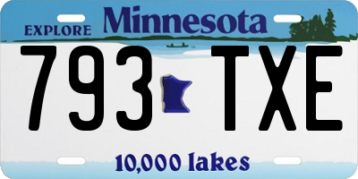 MN license plate 793TXE
