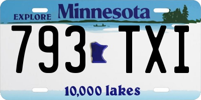 MN license plate 793TXI