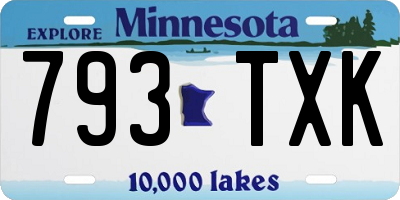 MN license plate 793TXK