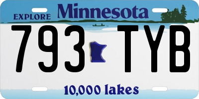 MN license plate 793TYB