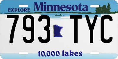 MN license plate 793TYC