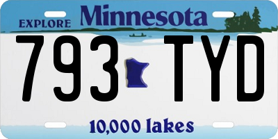 MN license plate 793TYD