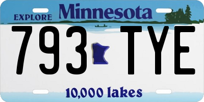 MN license plate 793TYE