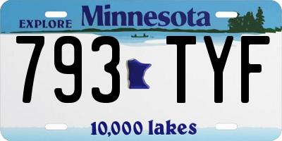 MN license plate 793TYF
