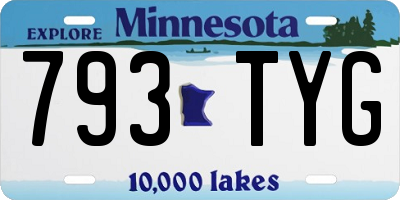 MN license plate 793TYG