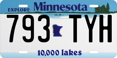MN license plate 793TYH