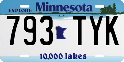 MN license plate 793TYK
