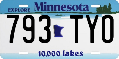 MN license plate 793TYO
