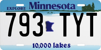 MN license plate 793TYT