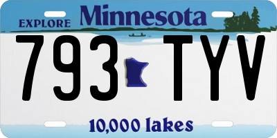 MN license plate 793TYV