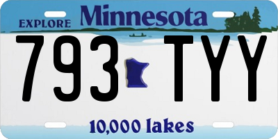 MN license plate 793TYY