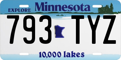 MN license plate 793TYZ