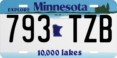 MN license plate 793TZB